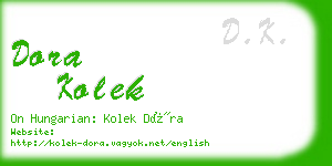 dora kolek business card